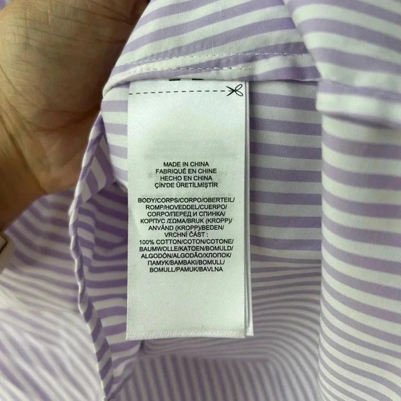 Ralph Lauren Lilac and White Striped Button Down Shirt - Picture 9 of 12